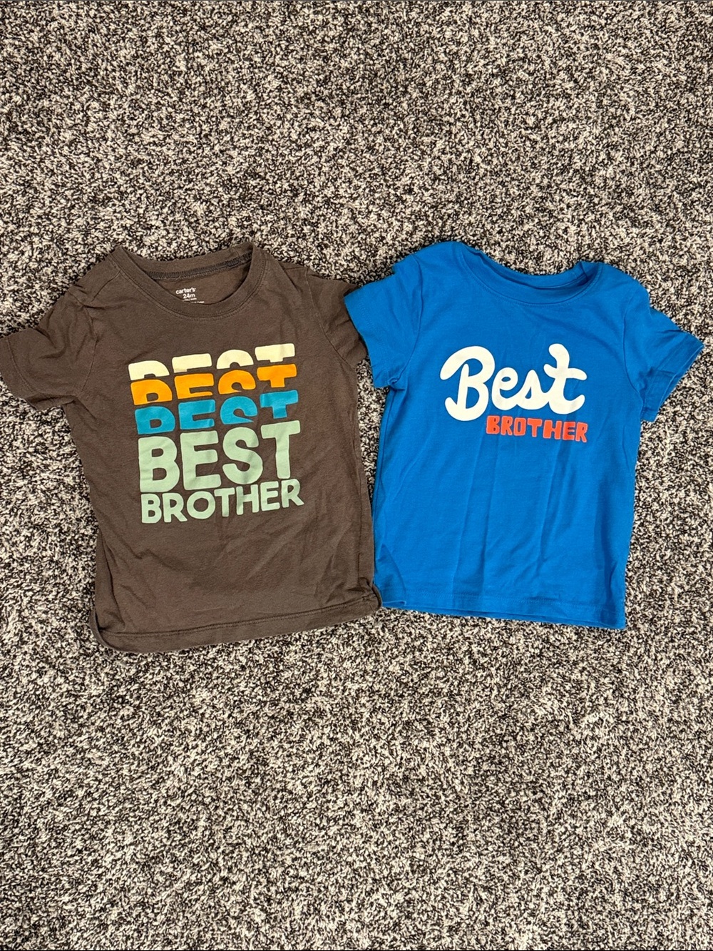 Bundle of 2 Best Brother Graphic Tee T-shirts - Blue and Brown 18 and 24 months